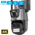thumbnail image 1 of Cámara IP 4K de 8MP para exteriores, lente Dual PTZ, seguimiento automático, impermeable, videovigilancia de seguridad, alarma de luz policial, 1 of 3