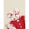 thumbnail image 5 of Suealasg Baby Girls Valentine's Day Pants Sets Long Sleeve Romper Heart Clover Print Pants Headband Sets 3 6 12 18 Months Infant Spring Casual Outfits, 5 of 8