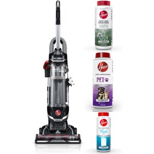 Hoover Bagless Upright Vacuum Cleaner MAXLife Power Drive Swivel XL & Hoover Carpet & Room Refresher Fresh Pet & Eucalyptus Scent Carpet Powders