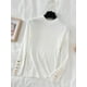thumbnail image 5 of Suéter grueso para mujer 2024, jerséis de color caqui, informales, con botones, cuello redondo, elegante, top de punto ajustado para mujer, tops suaves, 5 of 5