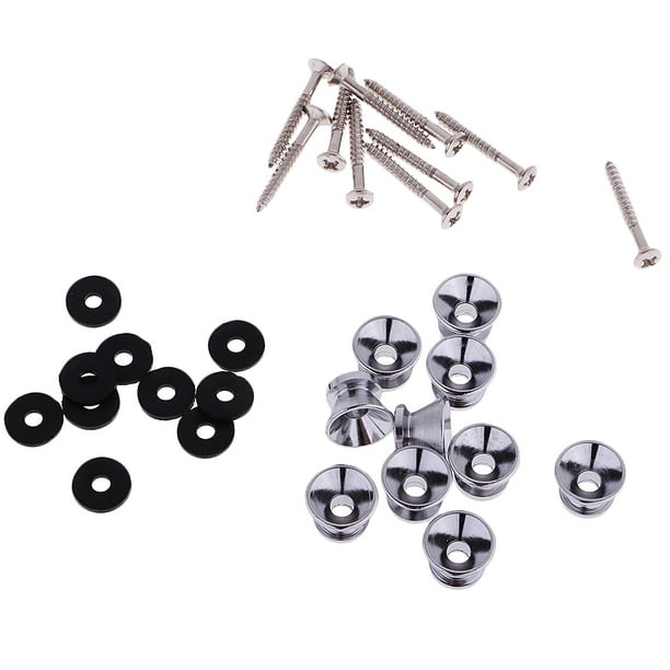 Set de 10 Piezas Cierre de Correa Para Bajo Tail Pin Ukelele Sunnimix Strap Lock