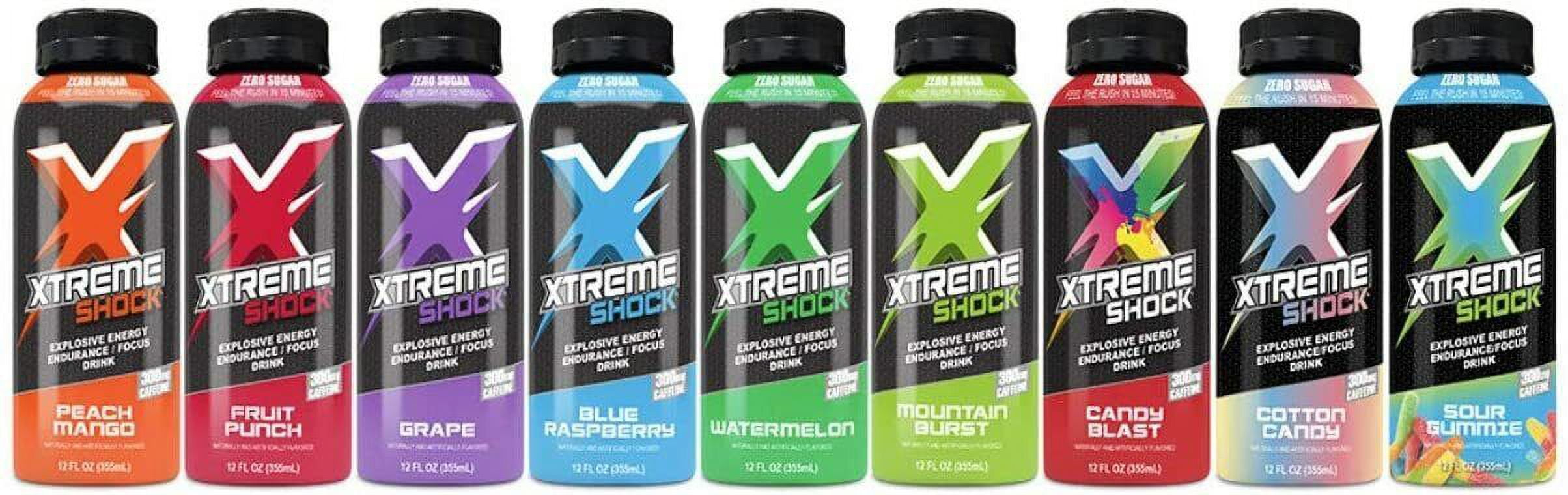 Xtreme Shock RTD Pre-Workout Energy Drink, Fruit Punch, Sugar Free 12 fl oz, Pack of 12