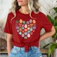 thumbnail image 5 of Mujeres Pantalones Cortos de Manga Corta Impresa Floral Cuello Redondo Superior / Camisa Poliéster, Blusa Casual de Moda para el Uso Diario Del Hogar, 5 of 5
