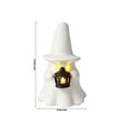 thumbnail image 3 of Soft Glowing Ceramic Ghost Decor, LED Halloween Tabletop Figurine, Pumpkin Witch Hat Design, Spooky Fall Accessory for Indoor Festival Display, 3 of 6