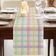 thumbnail image 3 of Table Runners 90 Inches Long Dress Scarves, Colorful Grid Plaid Farmhouse Coffee/Dining/Kitchen Table Runner for Living Room, Country Vintage Simple Geometric 13x90 Inch, 3 of 9