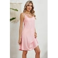 thumbnail image 6 of Womens Summer Casual Tank Dress Sleeveless O Neck T Shirt Sundress Solide Color Mini Beach Vacation Dresses (Pink,Large), 6 of 6