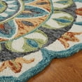 thumbnail image 3 of Ox Bay Enid 4' Round Rust /Teal Floral Medallion Indoor Area Rug, 3 of 9