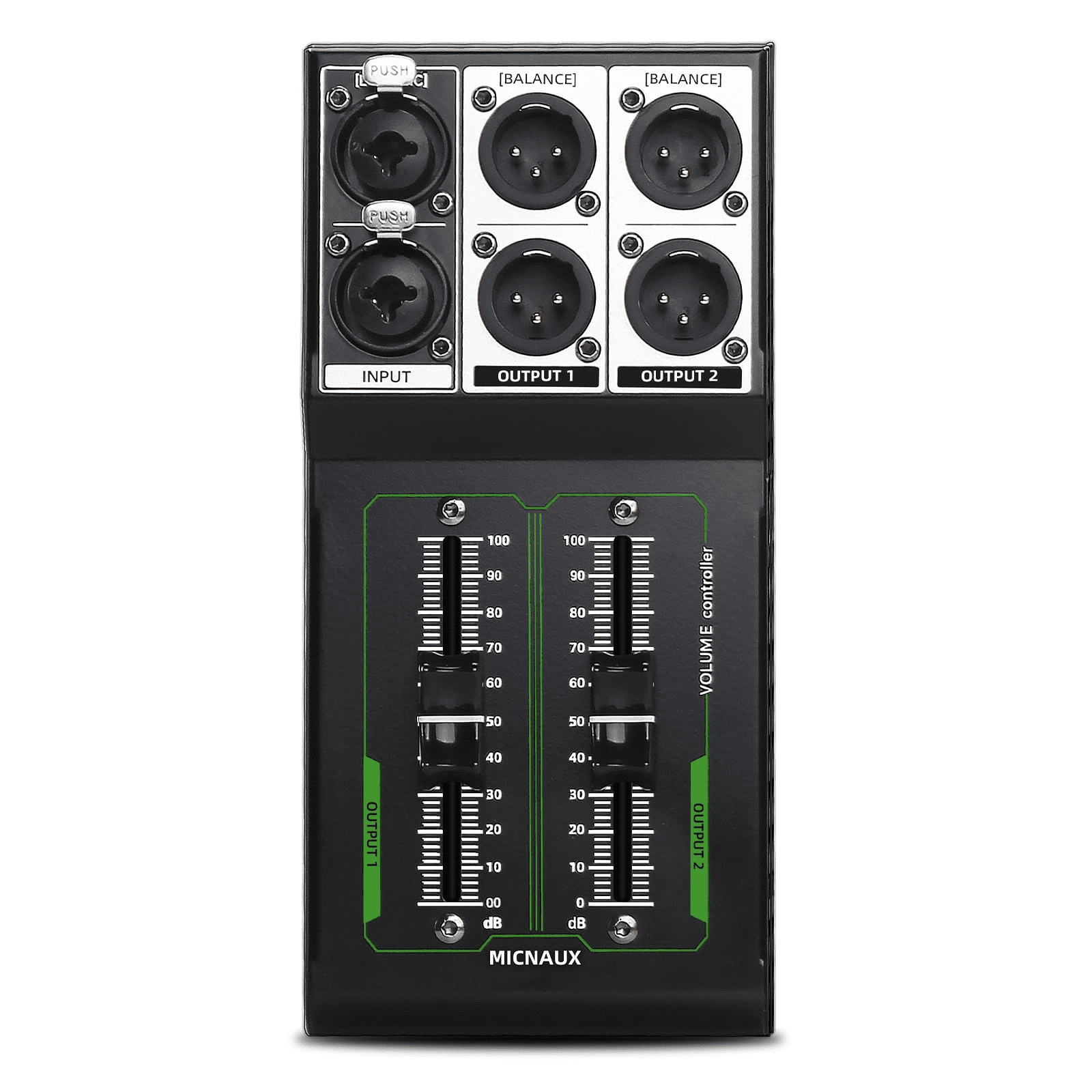 Passive Monitor Volume Controller, XLR 2 Input 2 Output Stereo Studio Controller, Plug and Play No Loss Volume Adjustment Controller for Studio Home Audio System