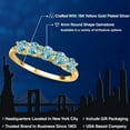 thumbnail image 2 of Gem Stone King 2.50 Ct Round Blue Zircon 18K Yellow Gold Plated Silver Ring, 2 of 6