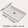 thumbnail image 1 of 32"x48" Rectangular Acrylic Shower Base with 4 Rounded Corners, White, Built-In Flange Design, Center Drain for Easy Installation, 1 of 5