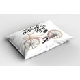 thumbnail image 2 of Ambesonne Adventure Pillow Sham 2 Pack, Bicyclend Words, 36"x20", Pale Pink Beige, 2 of 3
