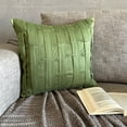 thumbnail image 4 of Decorative Green Pillow Case&nbsp;Cover, 22x22 inch (55x55 cm) Suede Cushion Cover, Pillow Covers with Pintucks & Textured, Solid Color Patterned, Modern Style Pillowcase - Green Love Tune, 4 of 11