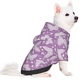 thumbnail image 2 of Fotbe Purple Butterflies Floral Print Small Dog Sweater Hoodies Pet Grey Hooded Soft Fleece Sweatshirts with Pocket Fall Winter Puppy Cat Sweaters Warm Clothes-XX-Large, 2 of 7
