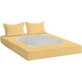 thumbnail image 4 of D.N.G. BEDDINGS 3 Piece Box Spring Cover - 100% Egyptian Cotton, 800 TC, Wrap Around 4 Sides Bed Skirt for Hotel & Home, Fits Box Springs up to 15 Inch - Queen, Stripe Gold Color, 4 of 9