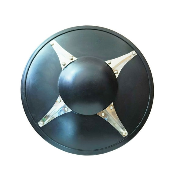 Medieval Buckler Shield Black, Heavy 16 Gauge Iron Steel, Templar Norman Knights Armor Shields