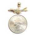 thumbnail image 2 of New 14k yellow Gold solid Airplane Aviation pendant charm gift fine jewelry 1.8g, 2 of 12