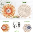 thumbnail image 4 of Orange Geometric Flower Drink Coasters with Holder Absorbent Coaster for Coffee Table Room Decor 6 Pack, 4 of 7