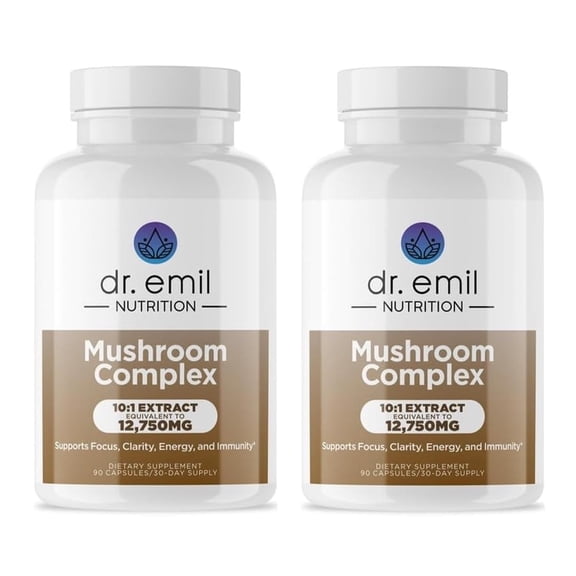 DR. EMIL NUTRITION 10 Mushroom Supplement for Mental Clarity, Focus & Immune Support - Functional Mushroom Nootropic Supplement with Lions Mane Extract, Cordyceps, Turkey Tail & More