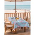 thumbnail image 2 of Outdoor Tablecloth with Umbrella Hole for Patio/Picnic/Party/Camping, Pink Blue Castle Waterproof Table Cloth Rectangle Table Cover Washable, Balloon Modern Art Stars Moon (60"x 102"), 2 of 8