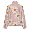 thumbnail image 6 of Jackets for Women Winter Coat Jackets Flannel Stand Collar Jacket(Daisy Floral Peach Pattern,Size:S-4XL), 6 of 7