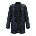 thumbnail image 3 of Casual Jackets for Women Sequins Jacket Casual Long Sleeve Glitter Party Shiny Lapel Rave Outerwear Jacket Fall Jackets for Women 2025, 3 of 7