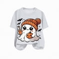 thumbnail image 4 of Towmus Women Halloween Shirt Cute Graphic Tees Crew Neck Short Sleeve T-Shirts Pullover Tops White, 4 of 4