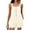 *Beige, variant on Women's Spaghetti Strap Sleeveless Button Romper Short with Pocket ,Summer Casual Jumpsuit Beach Outfit Blue,Women's Plus S