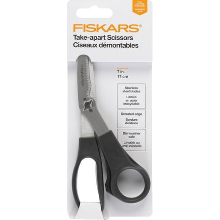 Fiskars 65107 3 in. Stainless Steel Kitchen Scissors, Gray