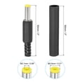 thumbnail image 2 of Conector macho DC Uxcell 5.5x2.5mm, paquete de 4, conector de barril DC DIY con tubo termorretráctil, amarillo, 2 of 7