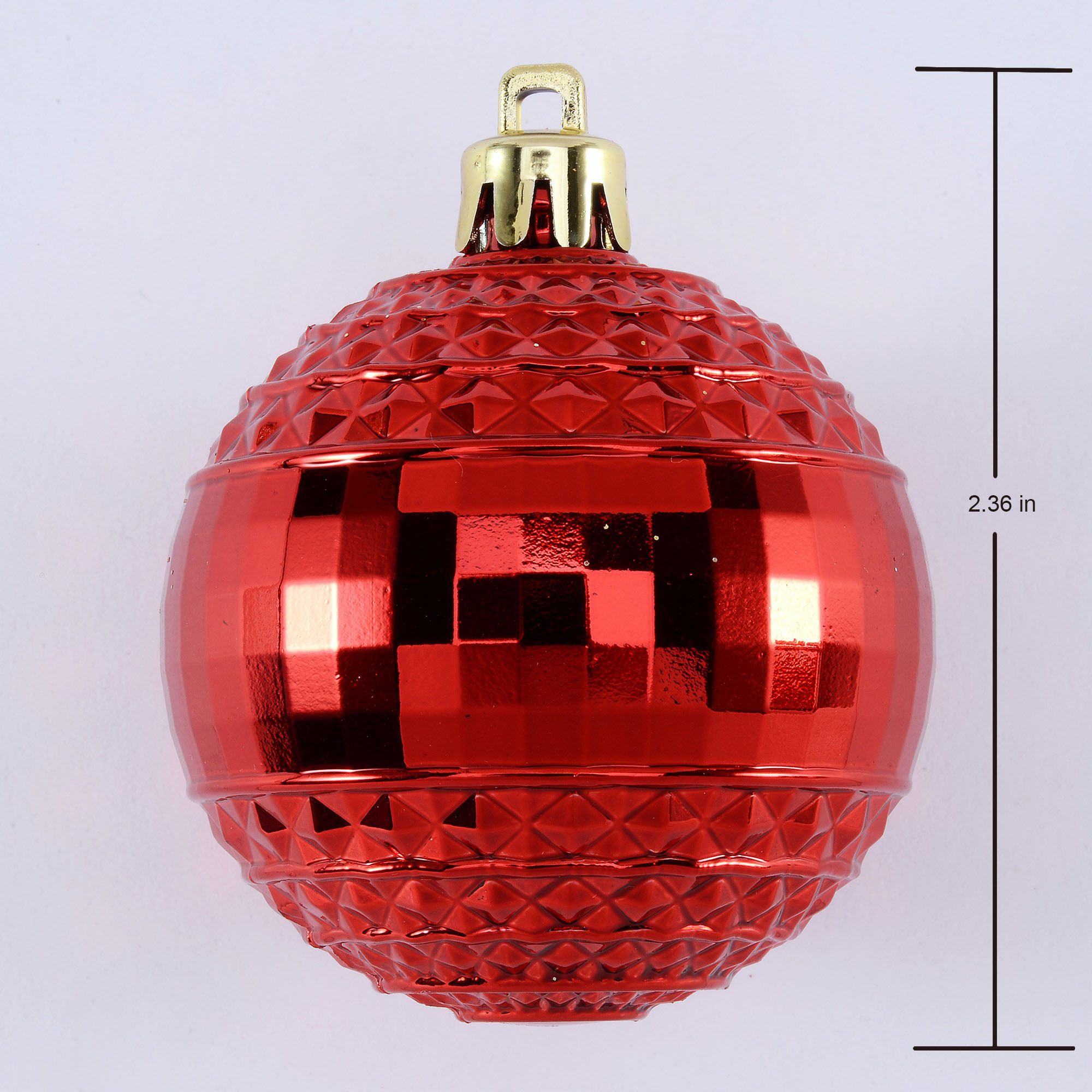 Holiday Time 60 mm Christmas Shatterproof Ornaments, Brilliant Red & Metallic Gold, 40-Count