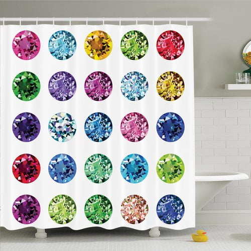 Ambesonne Bright Gems Bridal Shower Curtain Set