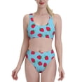 thumbnail image 2 of Picia Strawberries Women's High Waisted Bikini Scoop Neck Swimsuit Two Pieces Bathing Suit-X-Large, 2 of 8