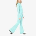 thumbnail image 4 of breaise Two Piece Outfit for Girls Long Sleeve Crop Top and Flare Pants Set Lounge 2 Piece Yoga Tracksuit, 4 of 6