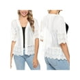 thumbnail image 6 of Sunisery Womens Sheer Shrug Cardigan Casual Bolero Open Front Crochet Lace Half Sleeve Elegant Cover Up Sweater, 6 of 6