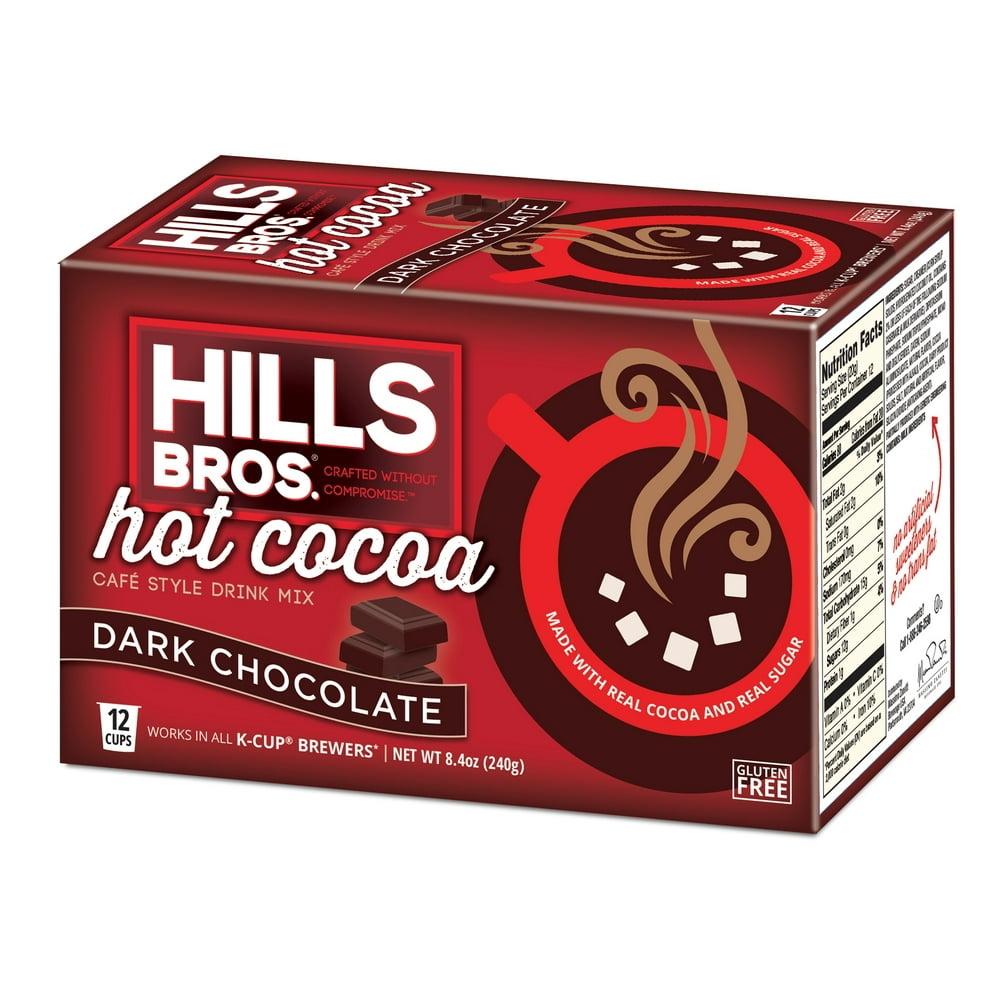 Hills Bros. Milk Chocolate Hot Cocoa Single Serve Cups, 12 Count Box