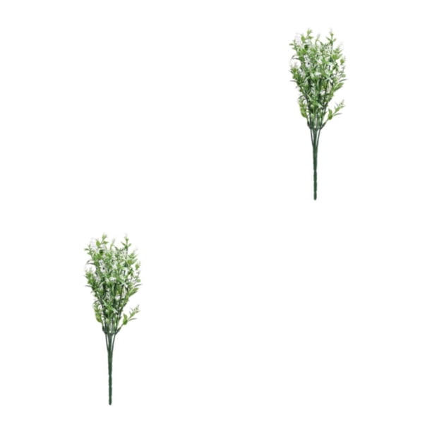 Cateissary 2 piezas de bajo mantenimiento planta artificial decoración del hogar flores artificiales flor falsa blanca blanco 2piezas