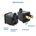 thumbnail image 2 of [UL Listed] Cable Matters 3-Pack 2 Prong to 3 Prong Outlet Adapter, 3P to 2P Plug Adapter - Converts a 2-Prong Outlet to Support 3-Prong Plugs, Black, 2 of 6