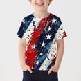 thumbnail image 2 of CONZONE Infant Kids Boys Graphic T Shirts For Fourth Of July Crew Neck Short Sleeve Patriotic Print Breathable Tops Red Size 18-24 Months, 2 of 5