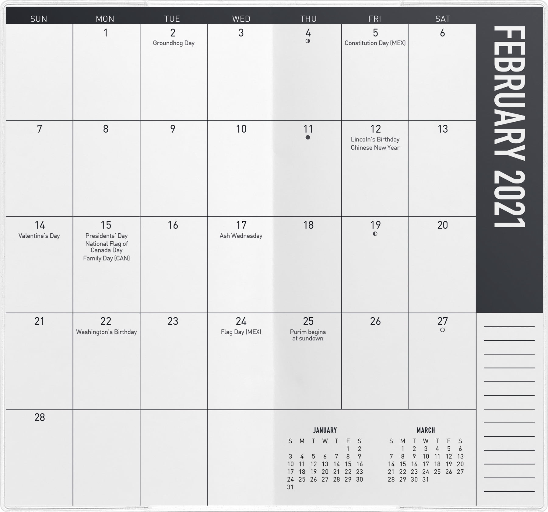 2021 Classic Black Pocket Planner