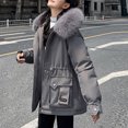 thumbnail image 4 of ZQUUVOU Women's Winter Puffer Jacket Warm Thicken Parka with Faux Fur Zipper Hood Fleece Lined Coat Full-Zip Coat Outerwear Gray, 4 of 5