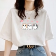 thumbnail image 1 of Camiseta de algodón transpirable que absorbe el sudor, holgada, con hombros caídos, cuello redondo, capa base Dongdaemun, moderna, para estudiantes, talla grande, 1 of 4