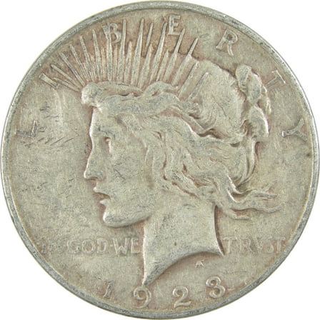 1923 D Peace Dollar F Fine Silver $1 Coin