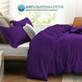 thumbnail image 4 of VEGAS HOTEL COLLECTION Classic Egyptian Cotton 1-Piece Duvet Cover { Zippered Closure } 1000 Thread Count- Fabulous Solid Looking Color Purple - Oversized Queen Size, 4 of 7