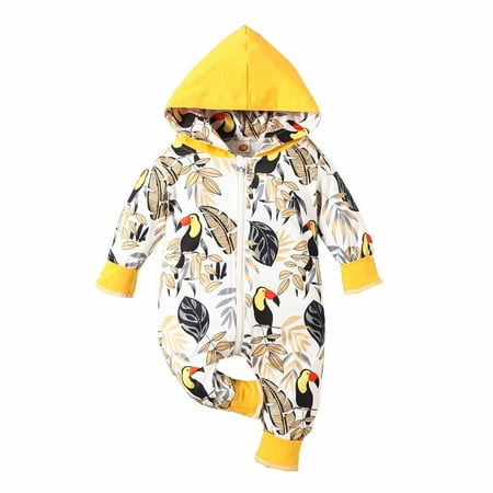 

Ozmmyan Spring And Autumn Infant Toddler Baby Boys Casual Long Sleeve Trousers Hoodie Jumpsuit Romper