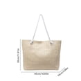 thumbnail image 3 of Woven Tote Bag with Cotton Rope Handles Large Capacity Foldable for Women Summer Beach Vacation Daily Use, 3 of 6