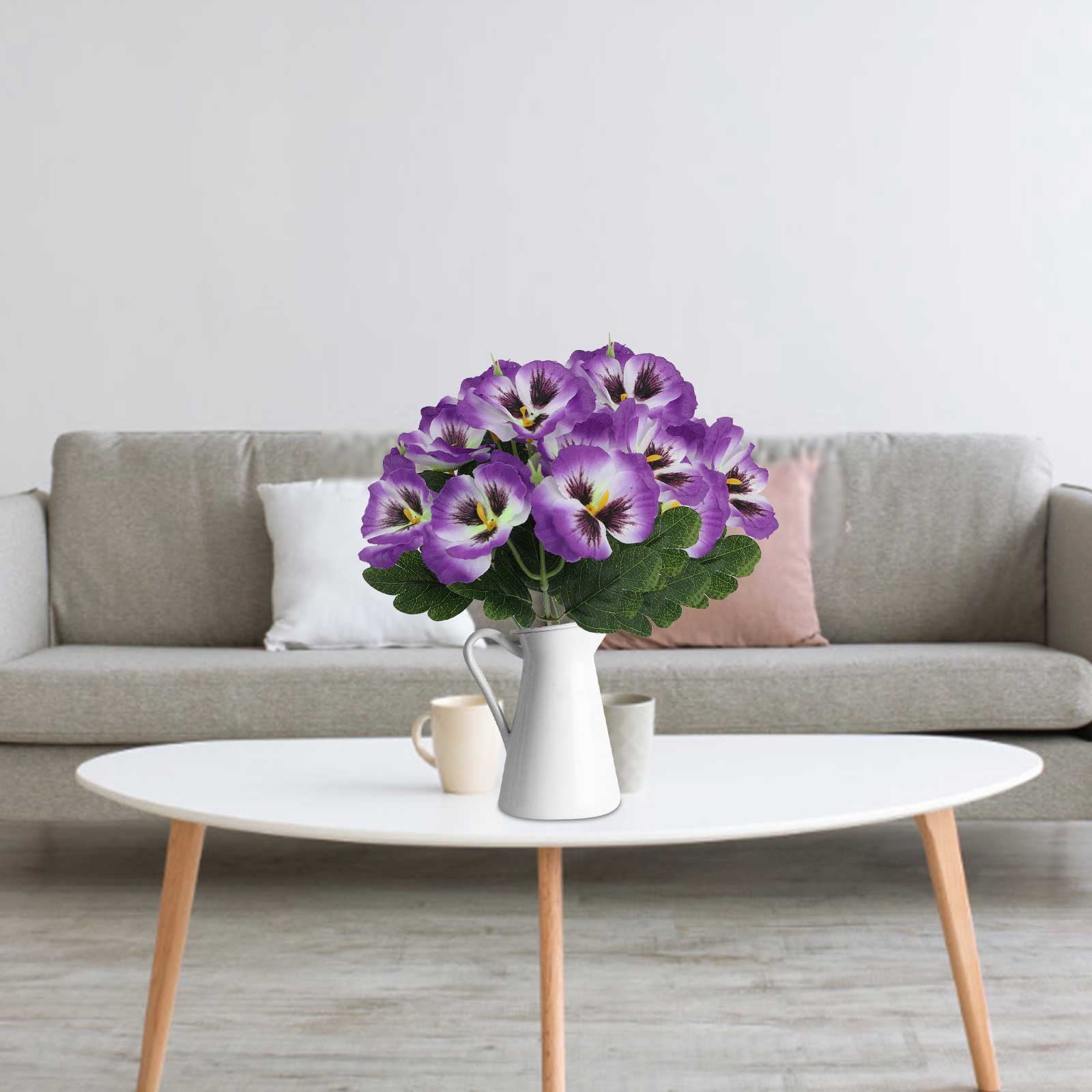 Darzheoy Artificial Pansy Flowers, UV Resistant Plastic Plants Fake Silk Faux Flowers for Outdoor Planters, Home Indoor Outside Garden Porch Window DIY Decoration