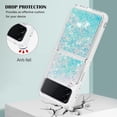 thumbnail image 3 of Glitter Liquid Case for Samsung Galaxy Z Flip 3 for Girls Women, Bling Quicksand Clear Soft TPU Cover Shiny Sparkle Luxury Floating Protective Case for Samsung Galaxy Z Flip3 RLS Silver Blue, 3 of 12