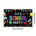 thumbnail image 2 of Colorful End of School Party Banner with School Supplies Elements Party Decorations Backdrop for Classroom Celebrations Photo Props Graduation Events, 2 of 7