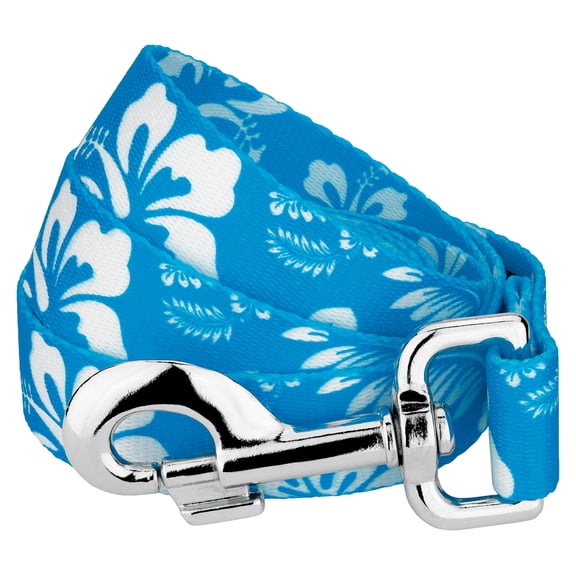 Country Brook Design - 1 inch Blue Hawaiian Dog Leash - 4 Foot
