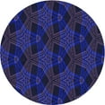 thumbnail image 1 of Ahgly Company Machine Washable Indoor Round Transitional Sapphire Blue Area Rugs, 4' Round, 1 of 7